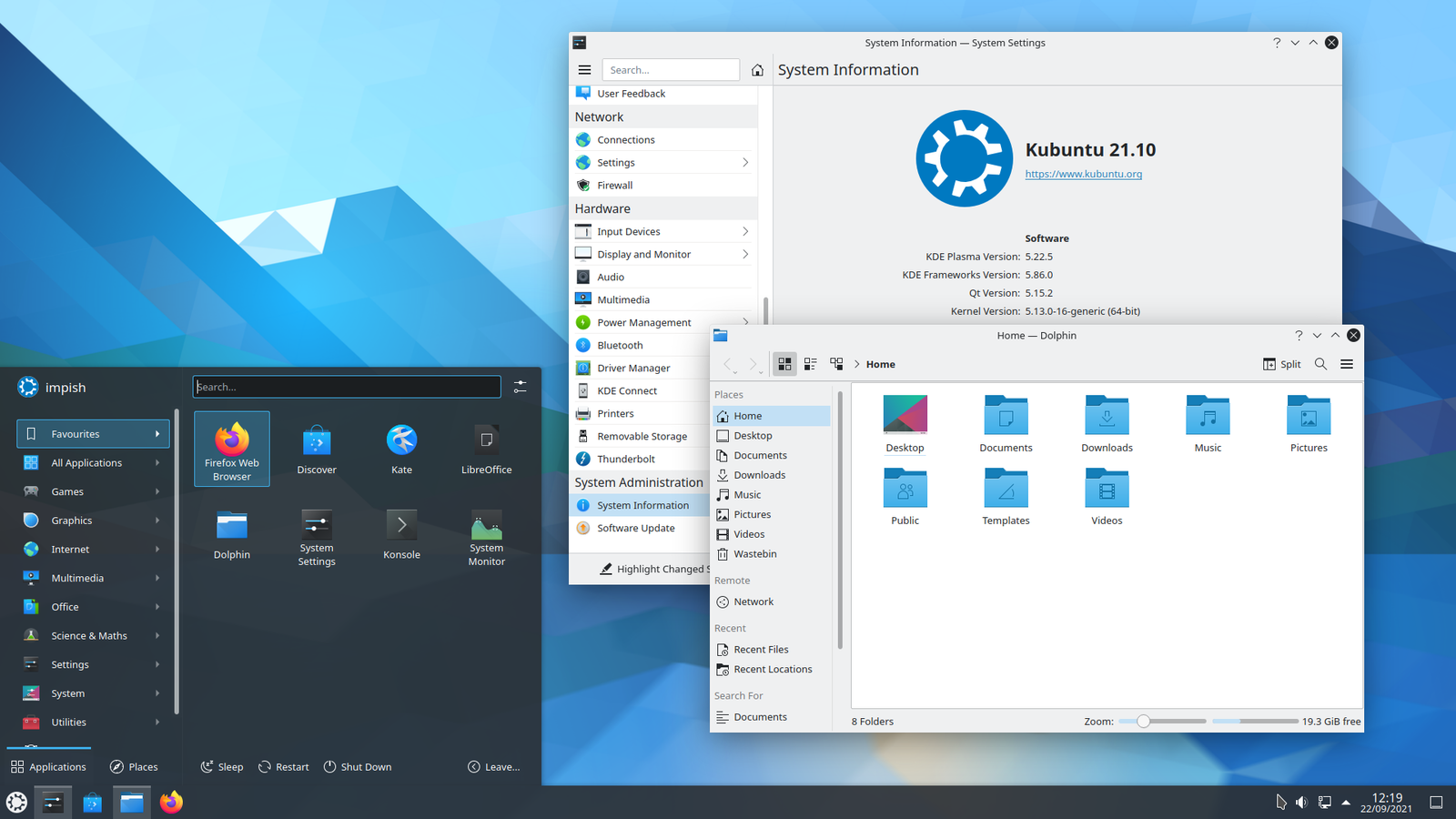 kubuntu-21.10-desktop-amd64.iso screenshot 1