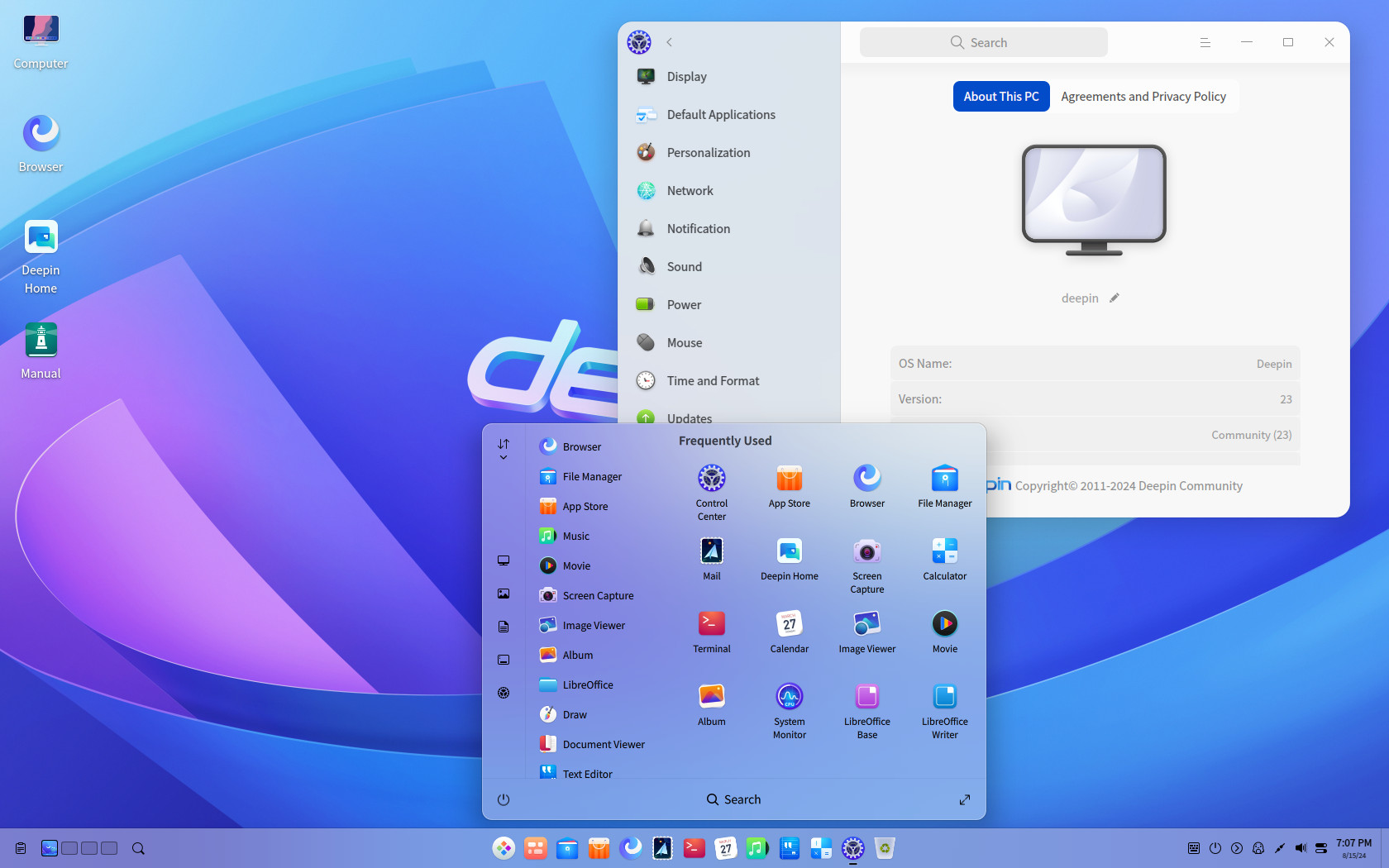 deepin-desktop-community-23-loong64.iso screenshot 1
