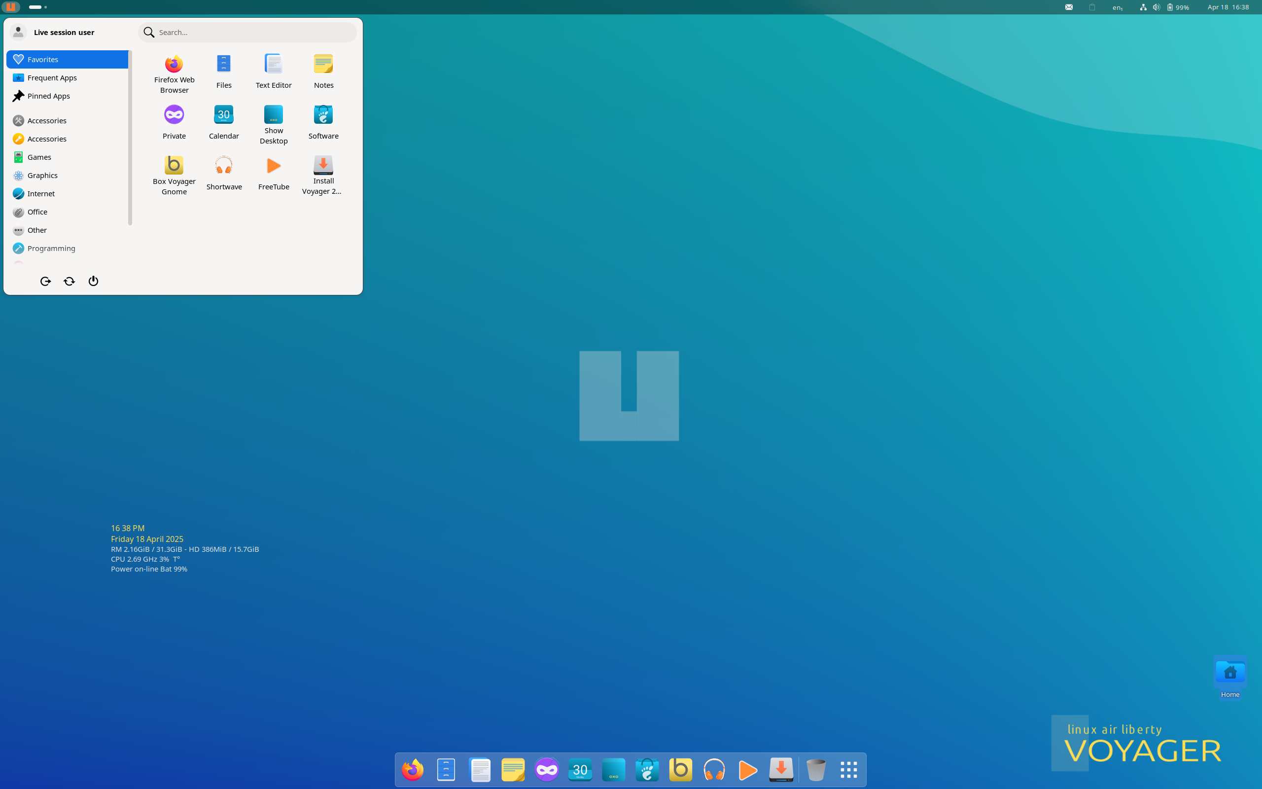Voyager-25.04.1-amd64.iso screenshot 1