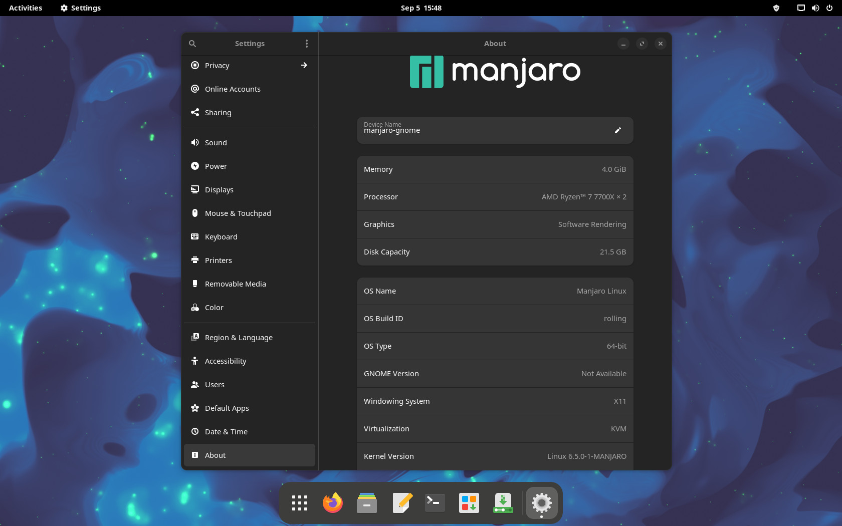 manjaro-gnome-24.0.5-240730-linux69.iso screenshot 1