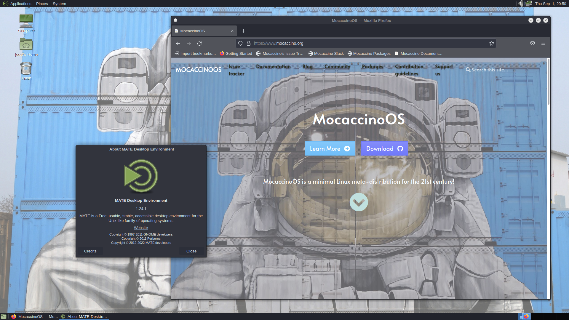 MocaccinoOS-MATE-0.20220728.iso screenshot 2
