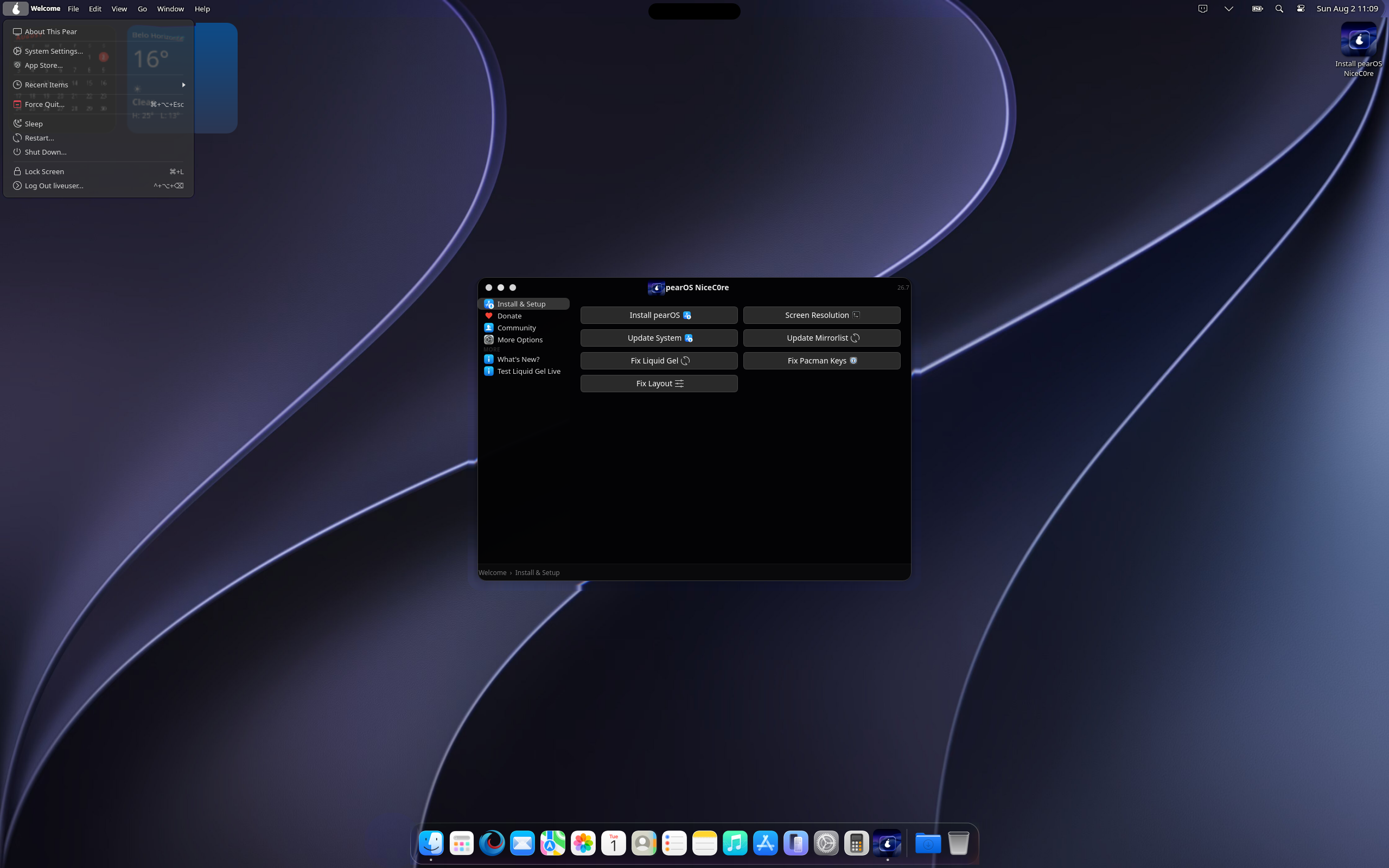 pearOS-NiceC0re-2026.08-x86_64.iso screenshot 1