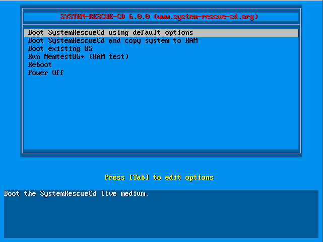 systemrescuecd-6.0.5.iso screenshot 1