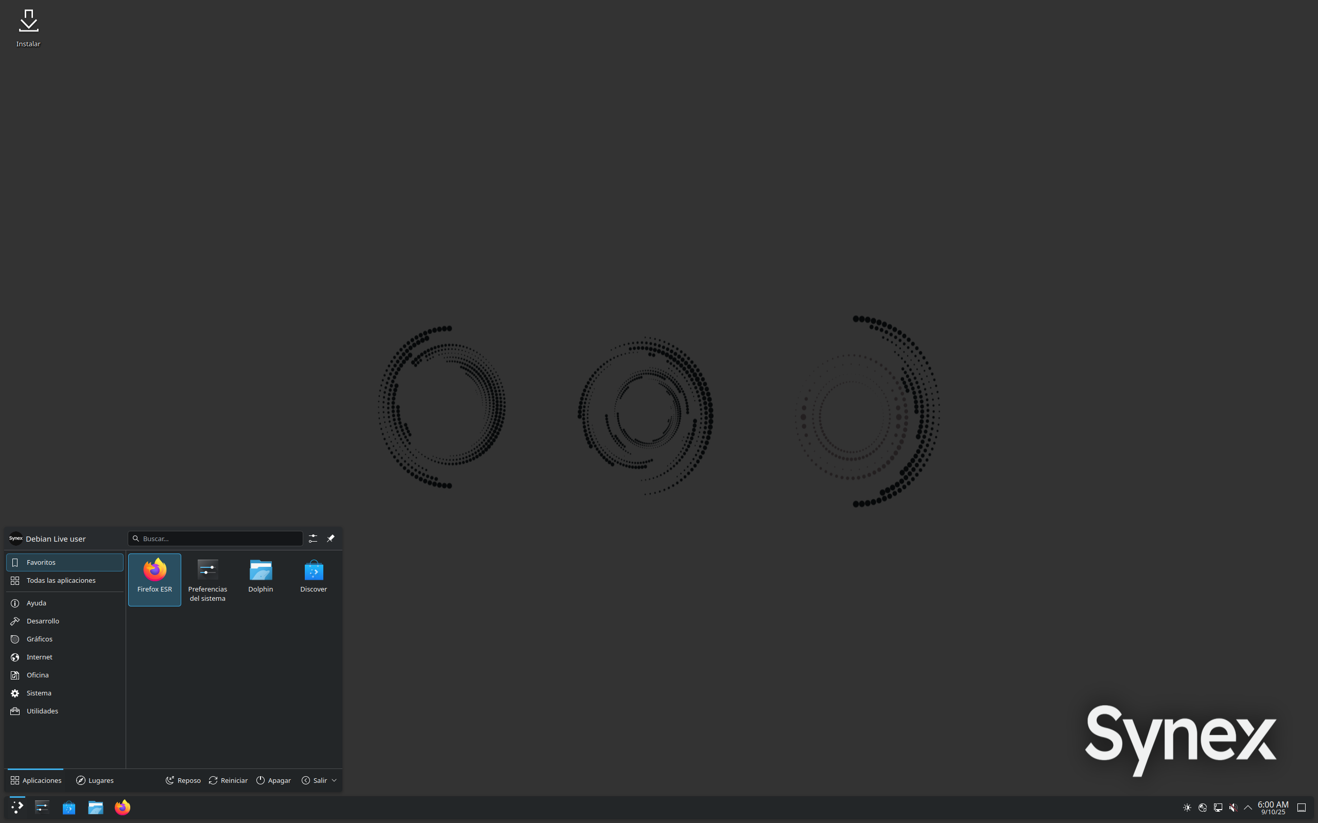 synex-kde-13-u2-amd64.hybrid.iso screenshot 1