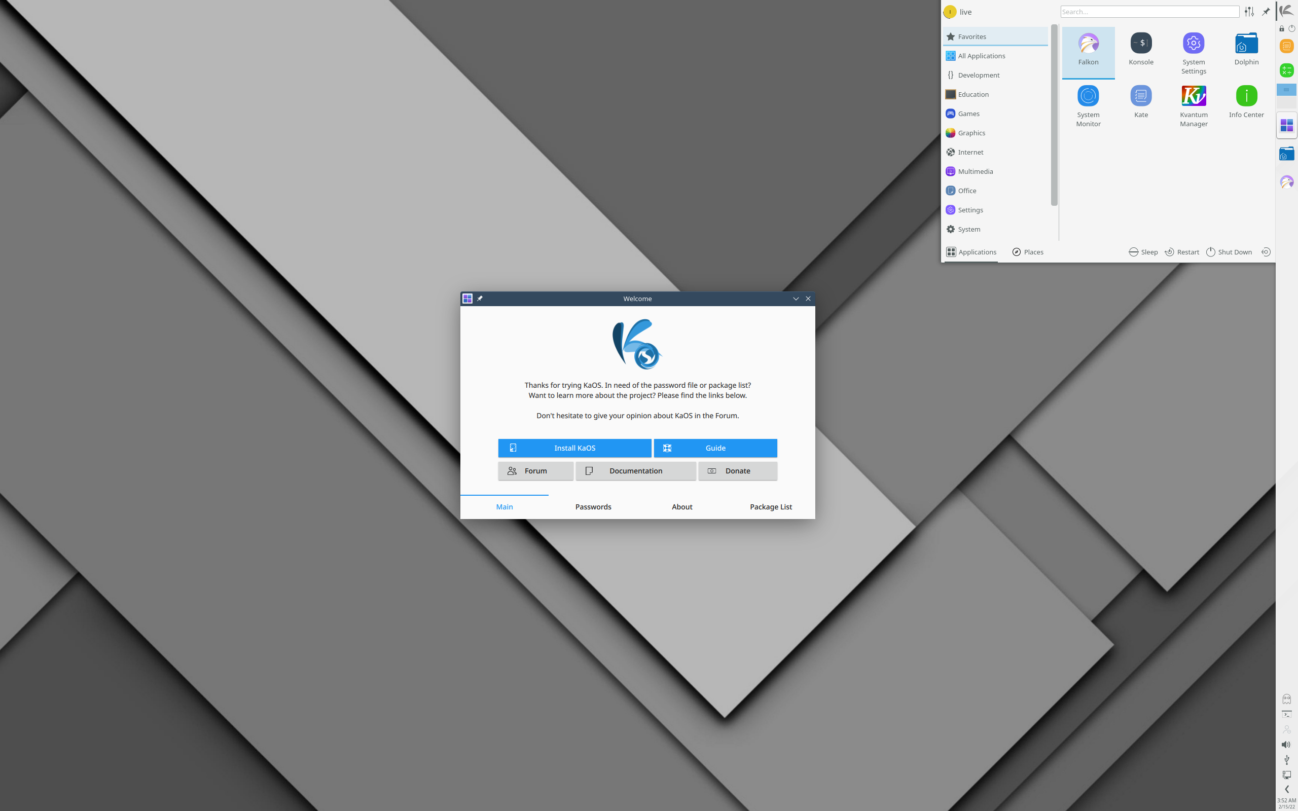 KaOS-2022.12-x86_64.iso screenshot 1