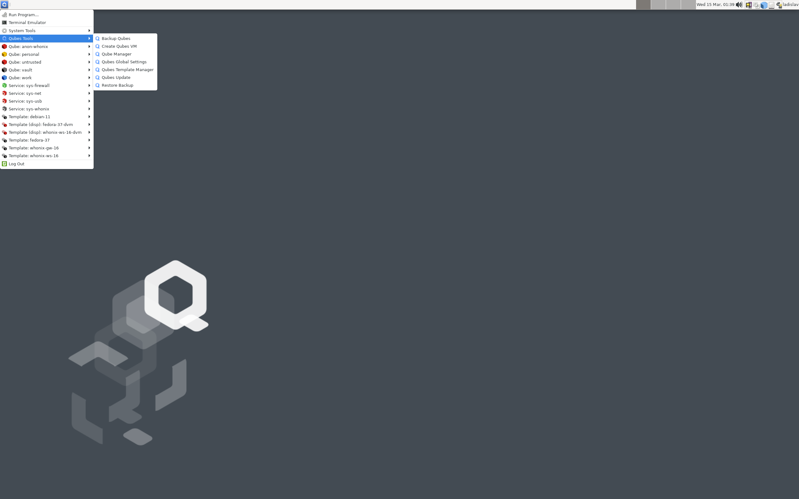 Qubes-R4.3.1-rc1-x86_64 screenshot 1