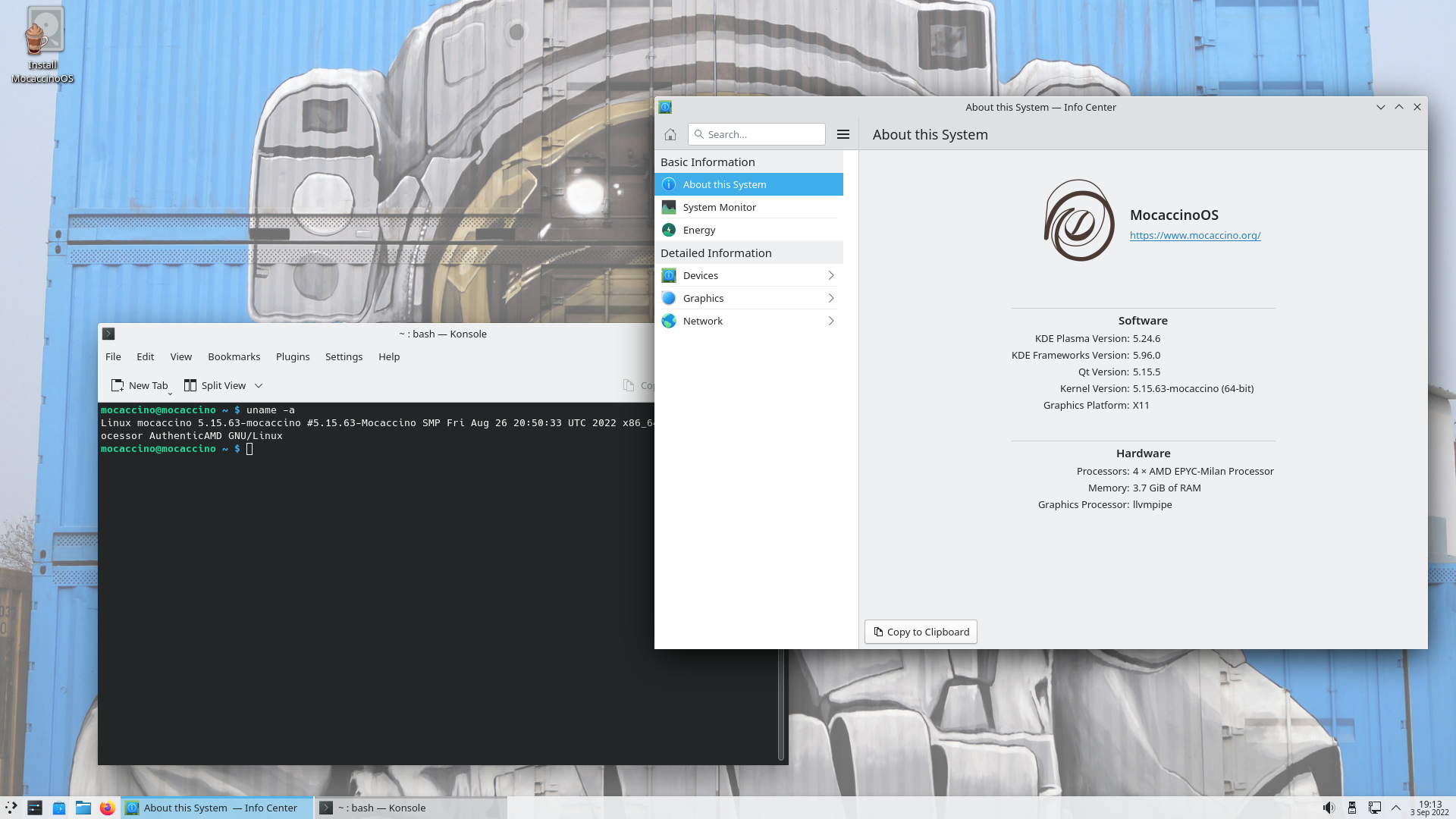 MocaccinoOS-KDE-0.20220903.iso screenshot 1