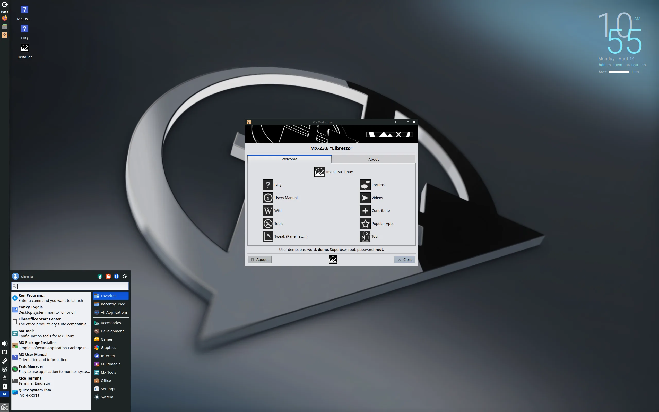 MX-25_Xfce_sysvinit_beta1_x64.iso screenshot 1