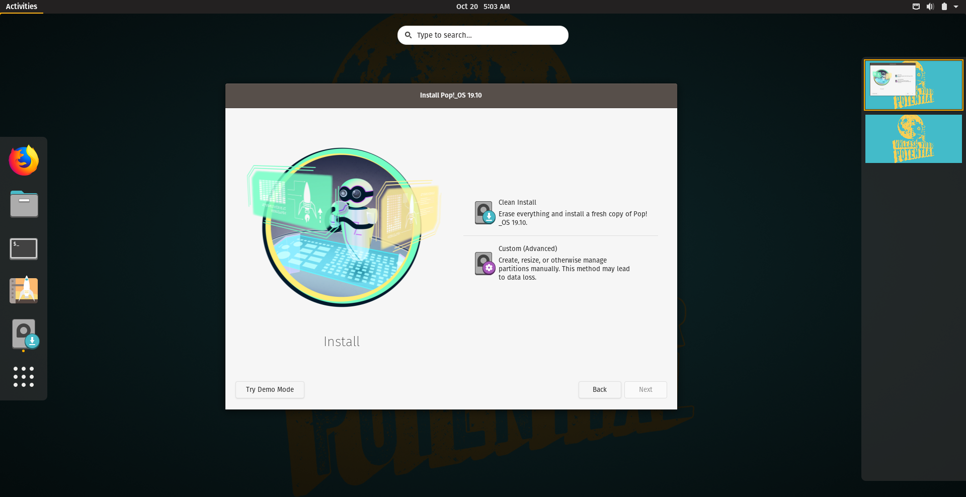 pop-os_19.10_amd64_intel_8.iso screenshot 1