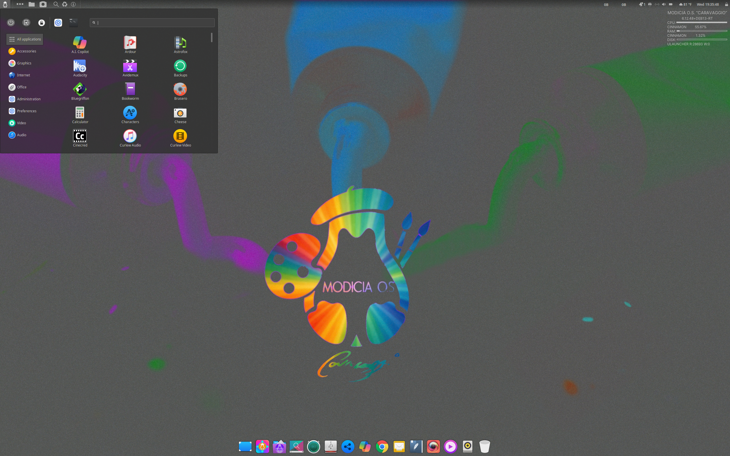 MODICIA-O.S.Caravaggio-6.12.69-RT-LTS-amd64.iso screenshot 1
