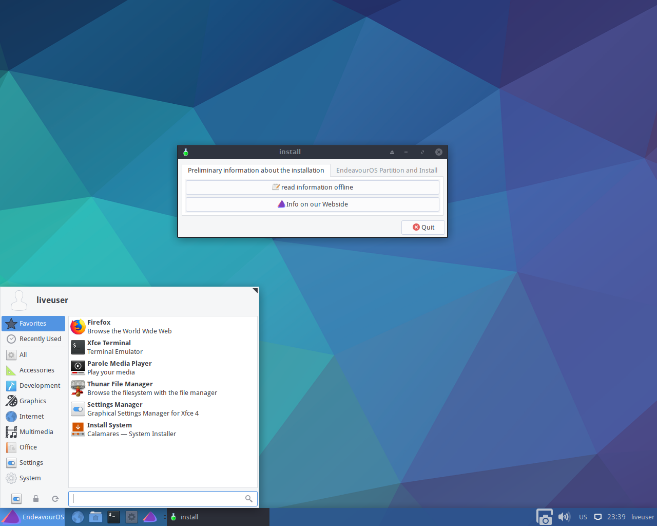 endeavouros-2019.08.17-x86_64.iso screenshot 1