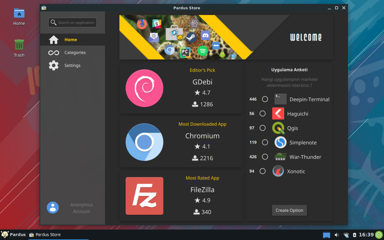 Pardus-19.2-XFCE-amd64 screenshot 2