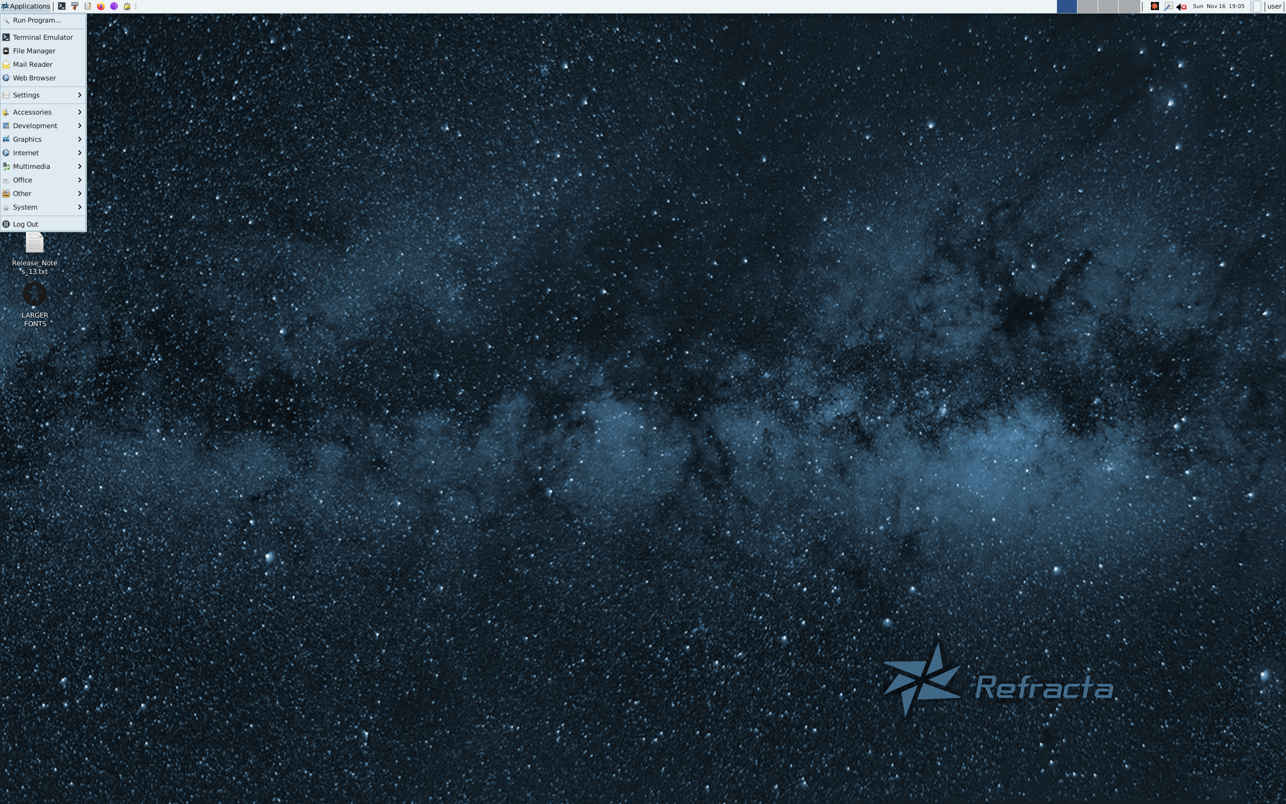 refracta_13.3_xfce_amd64-20260501_1208.iso screenshot 1