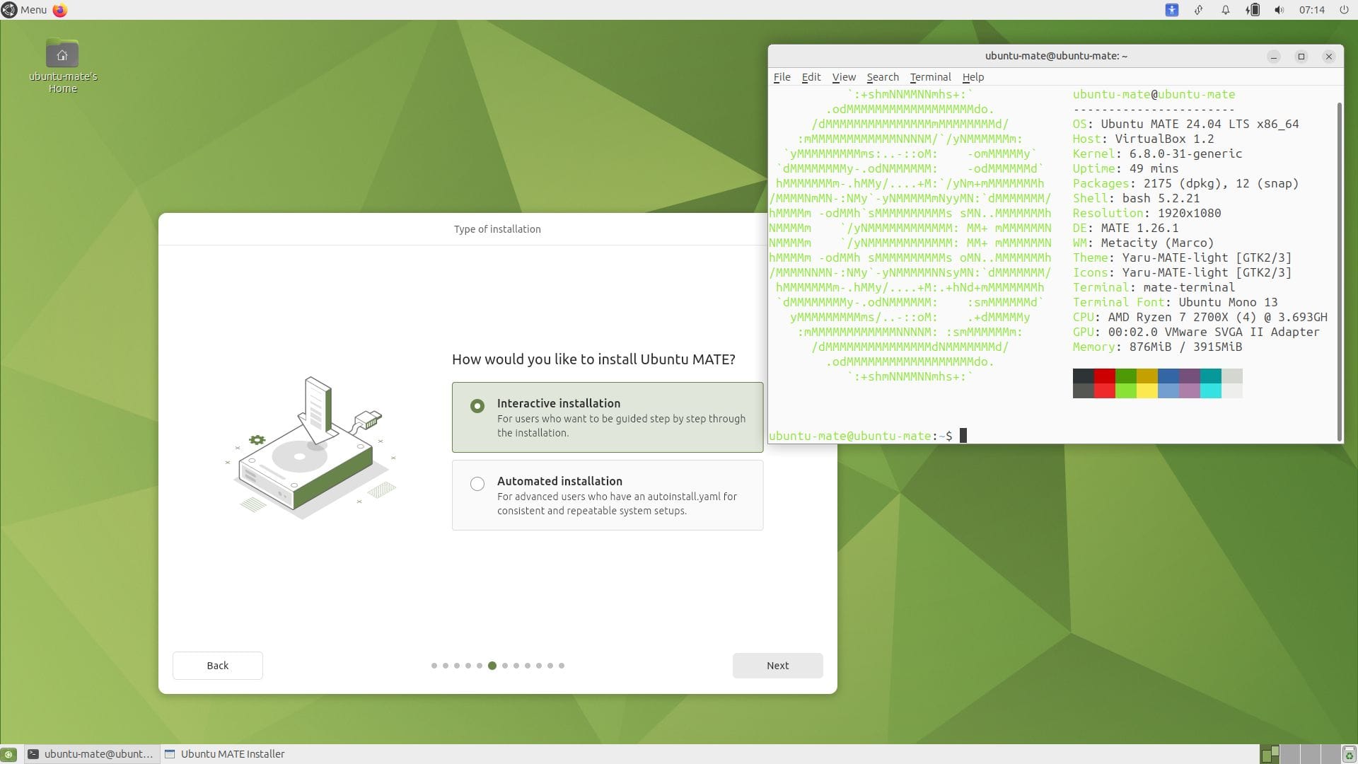 ubuntu-mate-25.10-snapshot2-desktop-amd64.iso screenshot 1