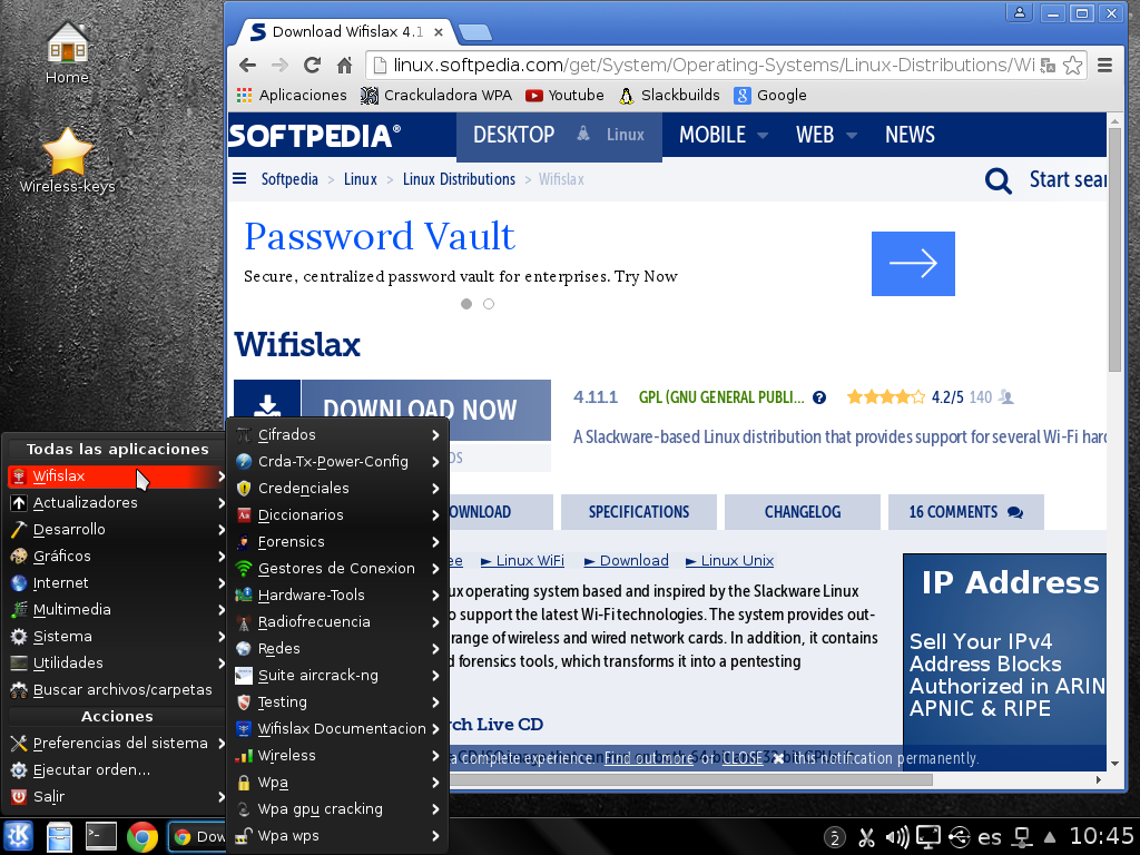 Wifislax 4.11.1 screenshot 1