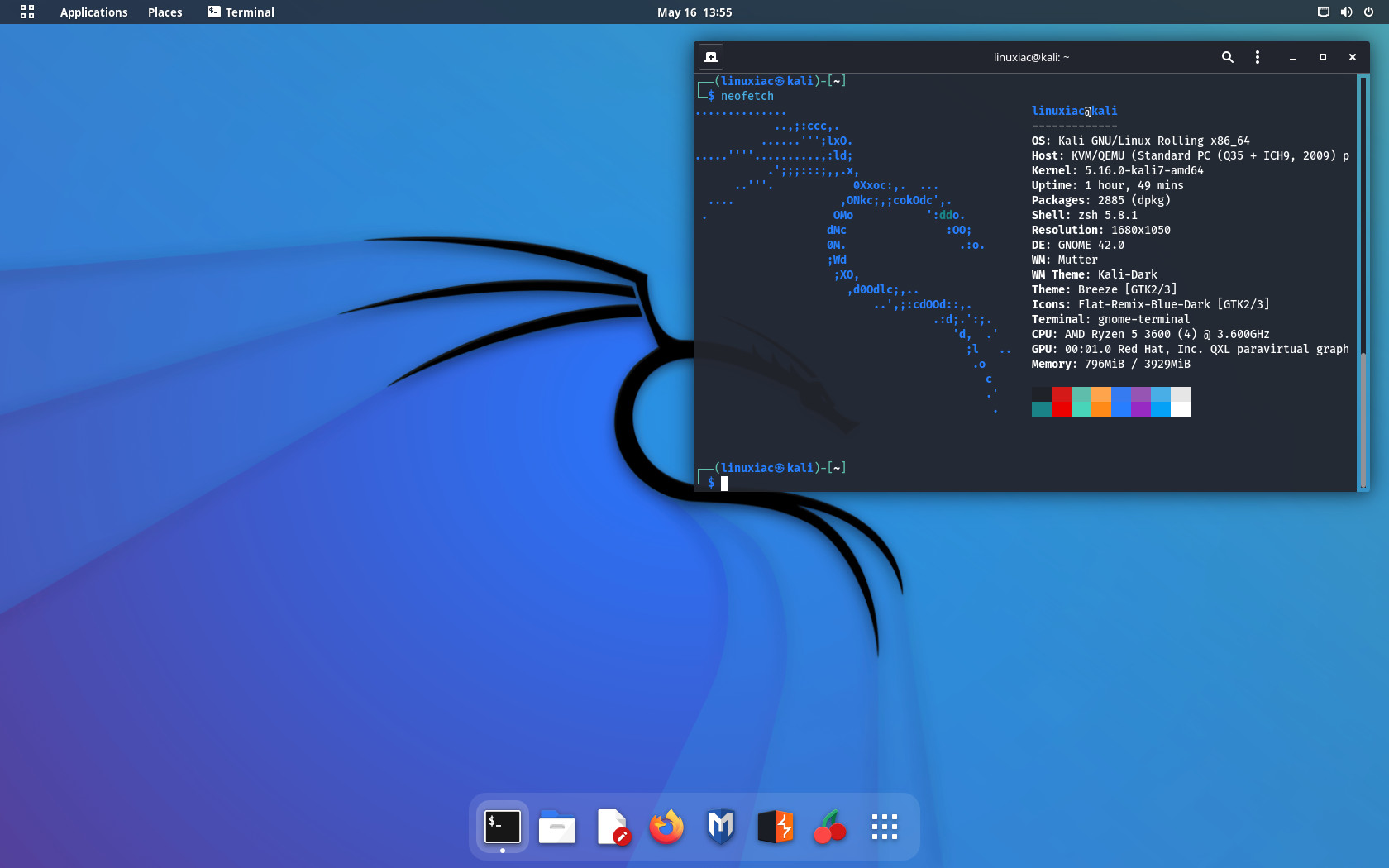 Kali Linux 2023.1 QEMU AMD64 7Z screenshot 1