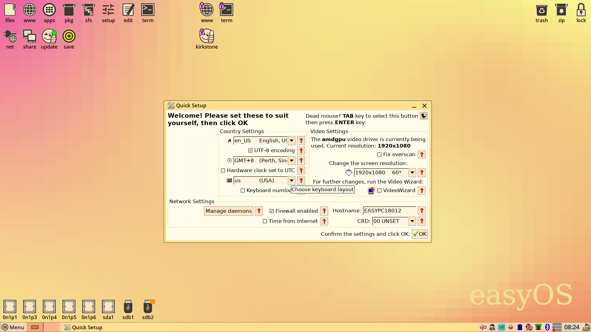 easy-6.121-amd64.img screenshot 1