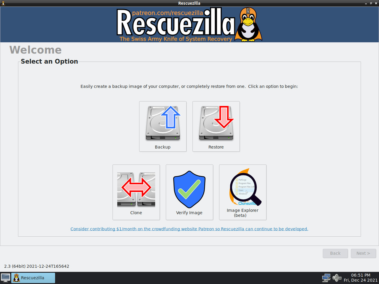 rescuezilla-2.6.1-64bit.oracular.iso screenshot 1