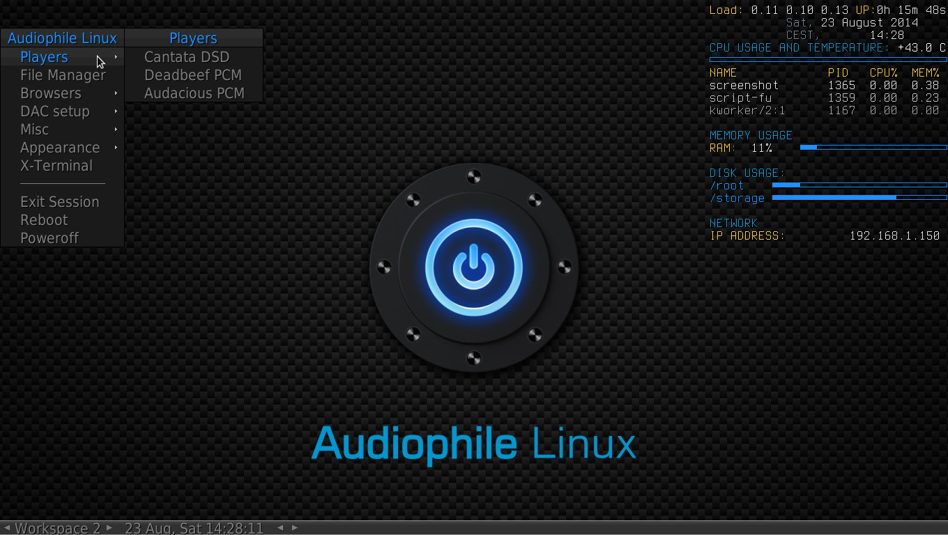 Audiophile Linux AP-Linux-V.5.0.1-x86_64.iso screenshot 1