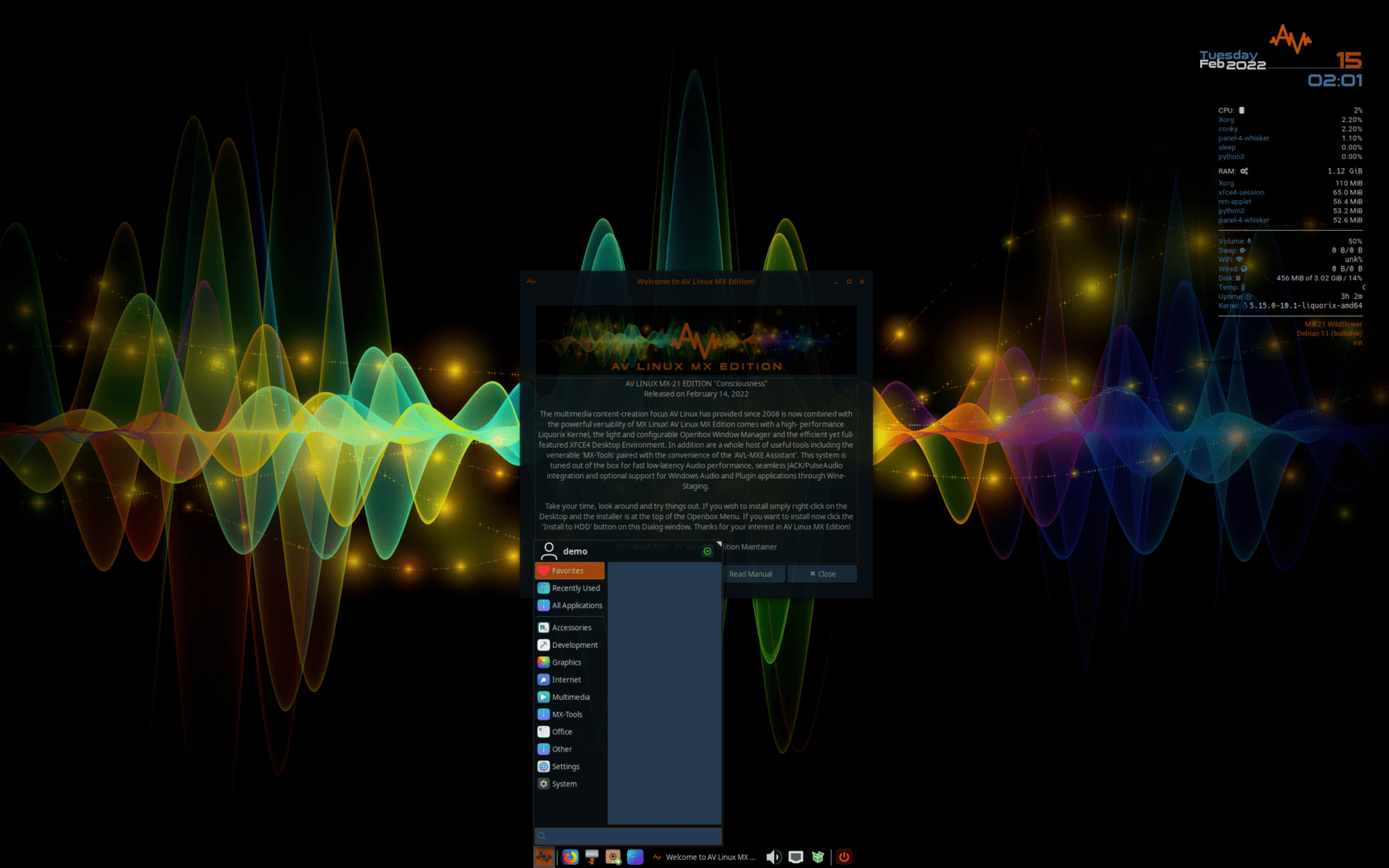 AV Linux MX Edition 21.3 AHS x64 ISO screenshot 1