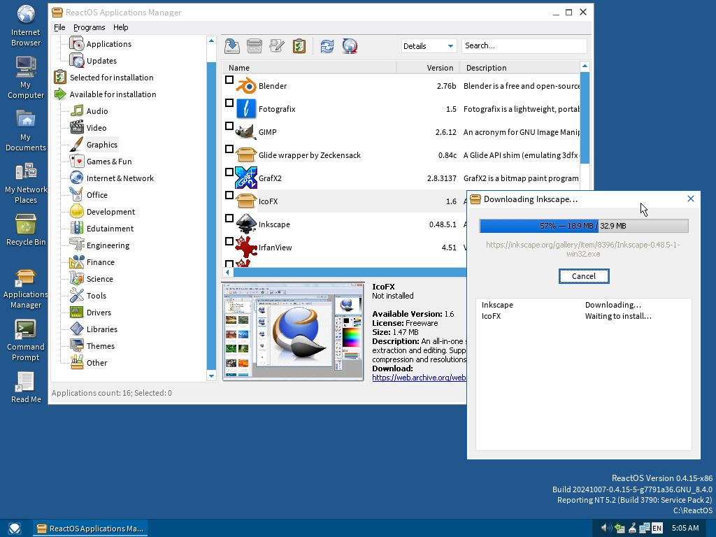 ReactOS-0.4.15-release-1-gdbb43bbaeb2-x86-iso.zip screenshot 1