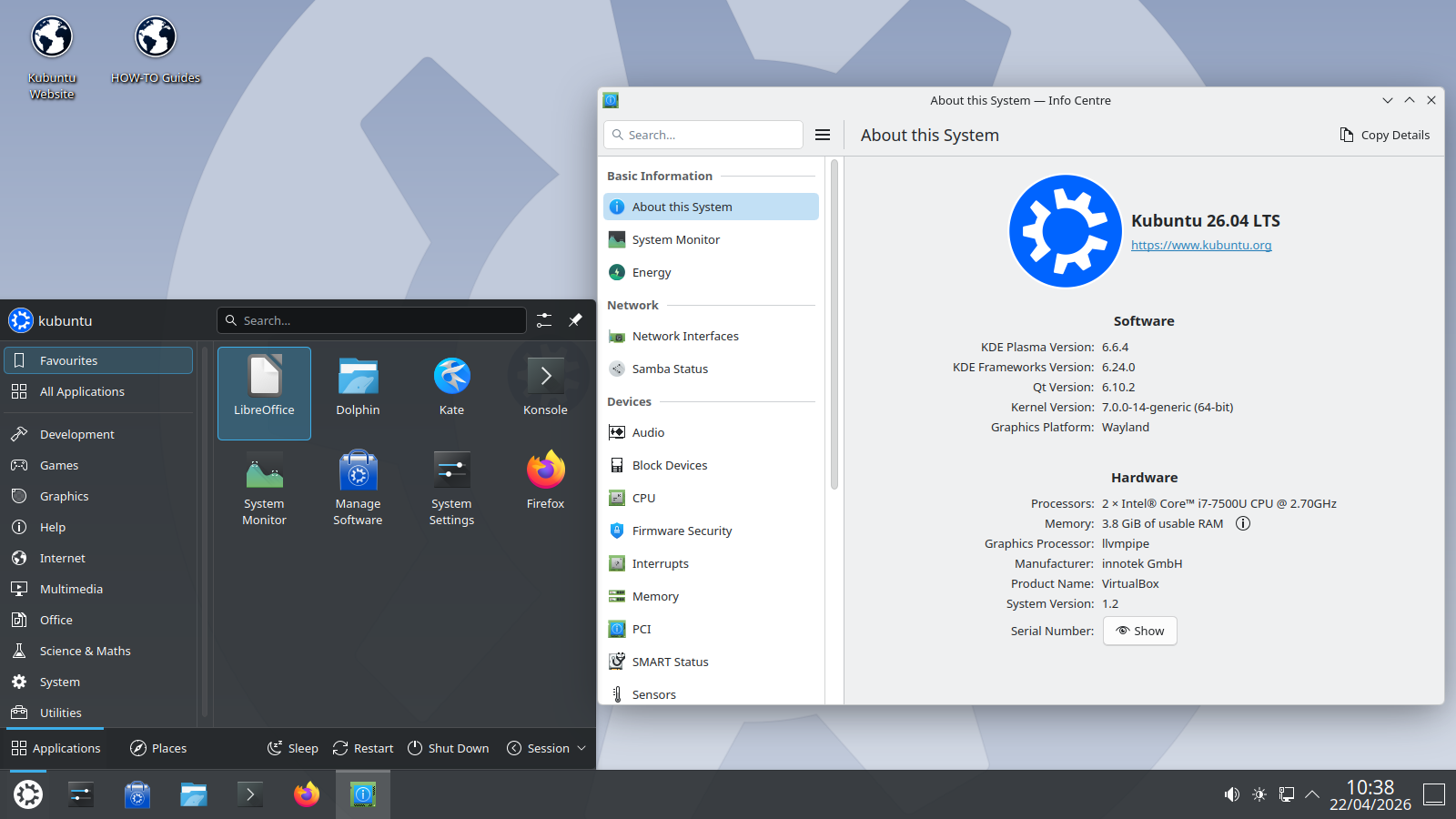 Kubuntu 26.04 LTS (Resolute Raccoon) screenshot 1