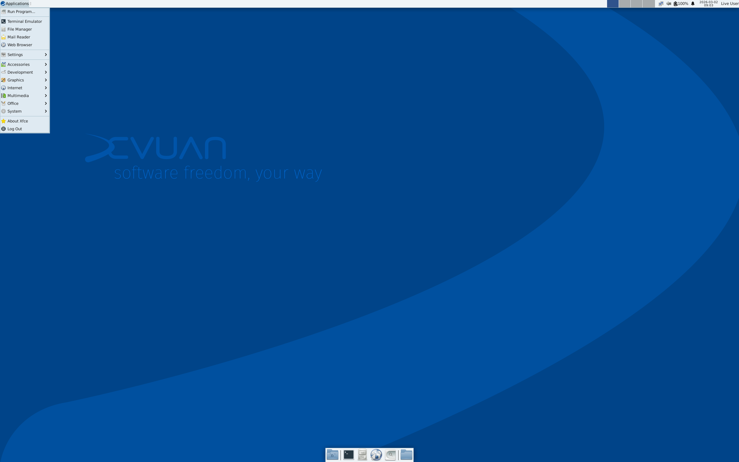 genuen-6.0.0-beta-excalibur-2026.03.05-xfce-amd64.iso screenshot 1