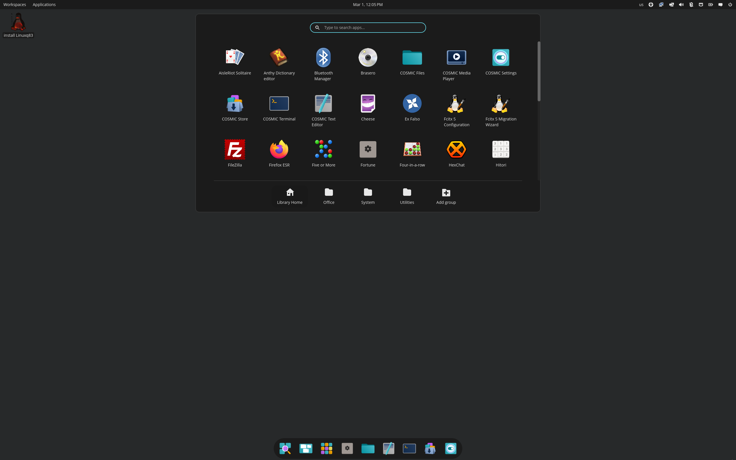 q83-kopernik-13.06-live-cosmic-desktop-amd64.hybrid.iso screenshot 1