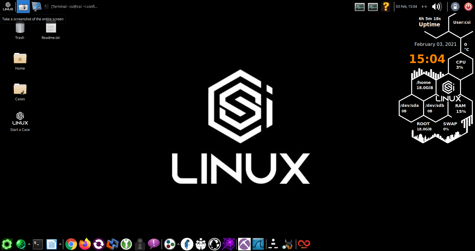 CSI Linux 2021.2 Virtual Appliance screenshot 1