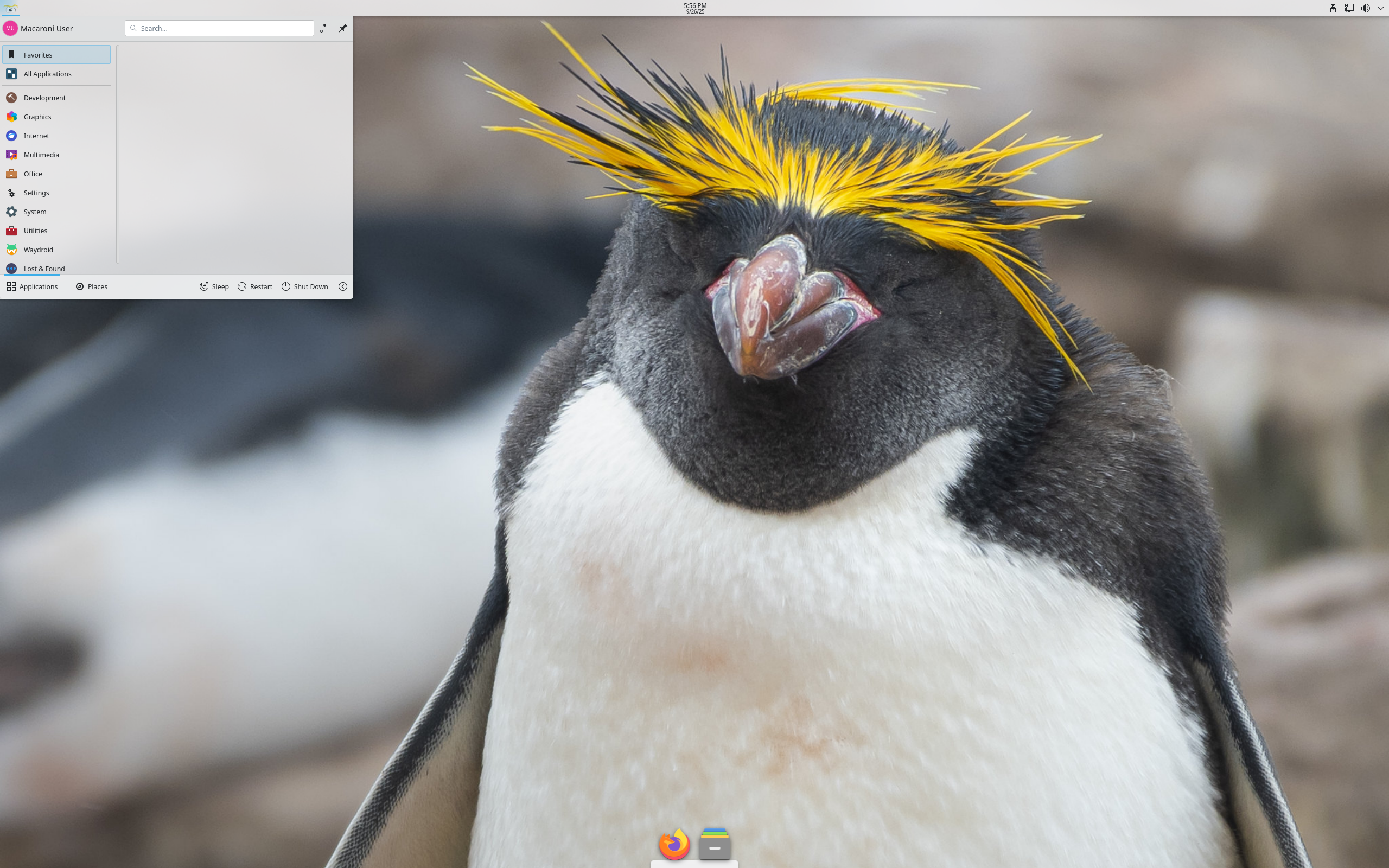 Macaroni-Phoenix-Xfce-25.09.iso screenshot 1