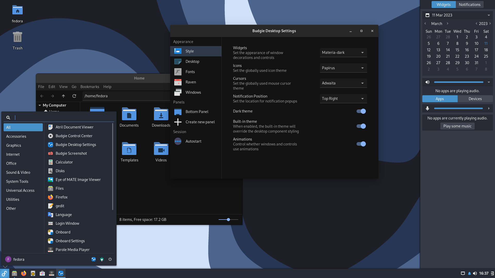 Fedora-Budgie-Live-x86_64-42 screenshot 1