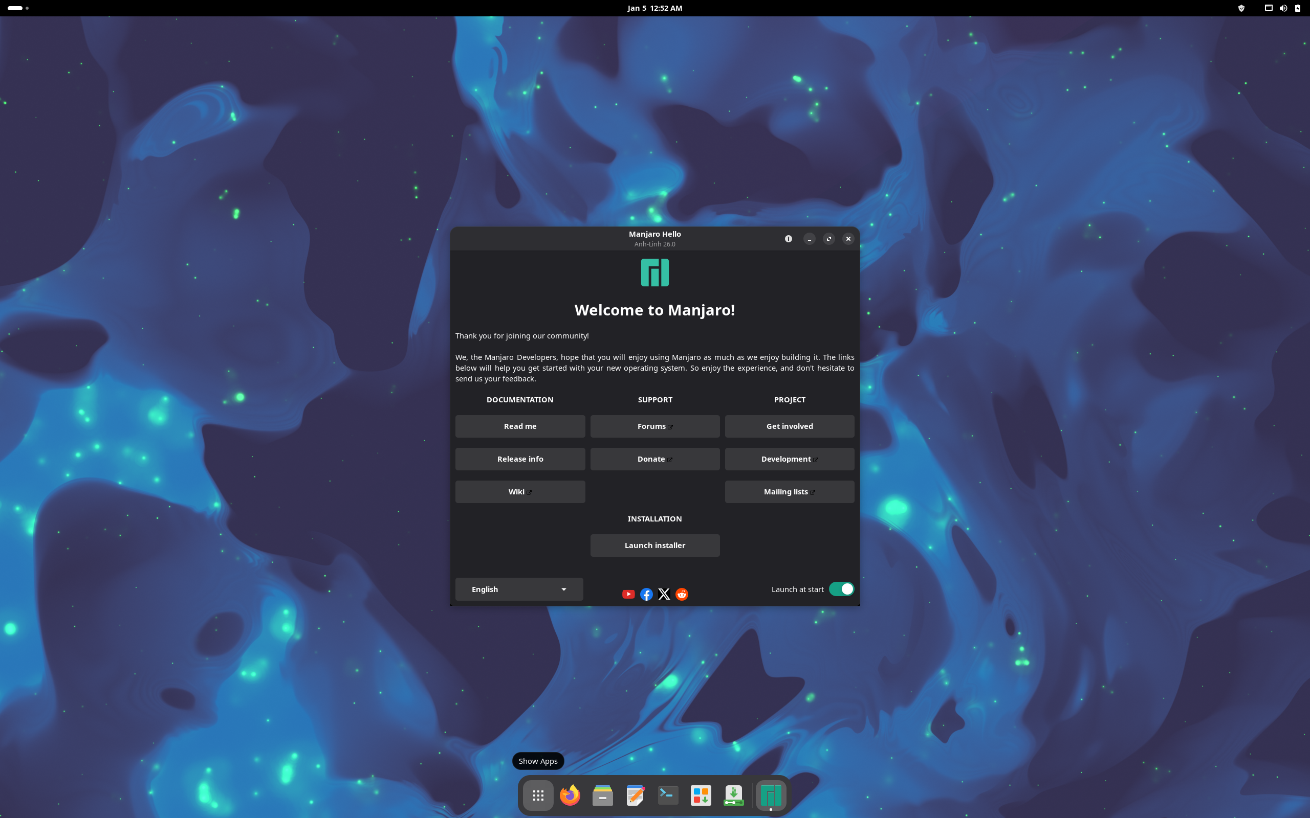 manjaro-xfce-26.0-260104-linux618.iso screenshot 1