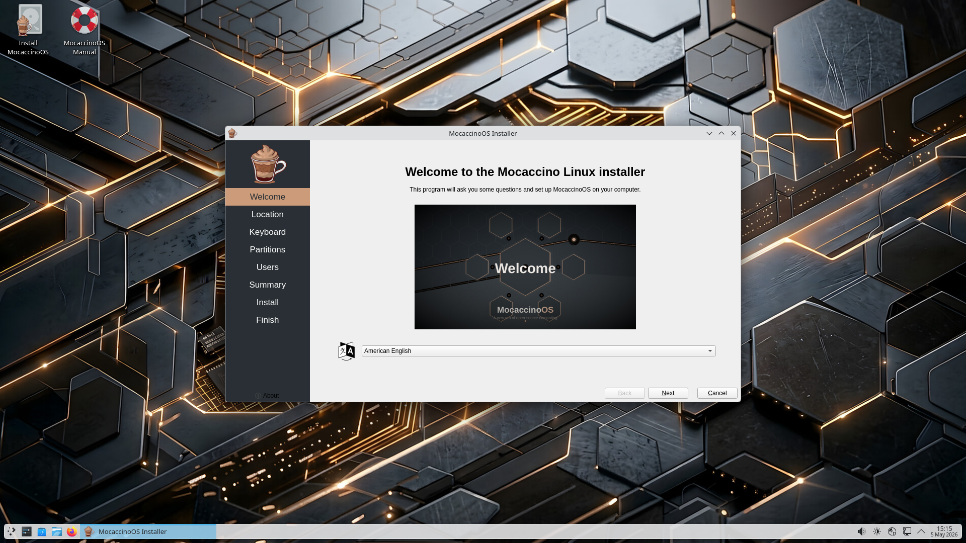 MocaccinoOS-KDE-0.20260505.iso screenshot 2
