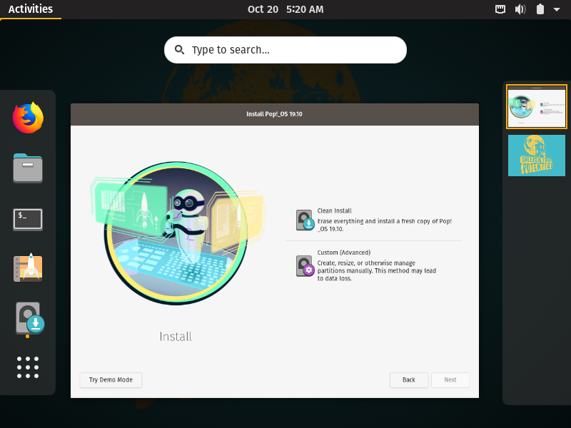 pop-os_19.10_amd64_nvidia_8 screenshot 1