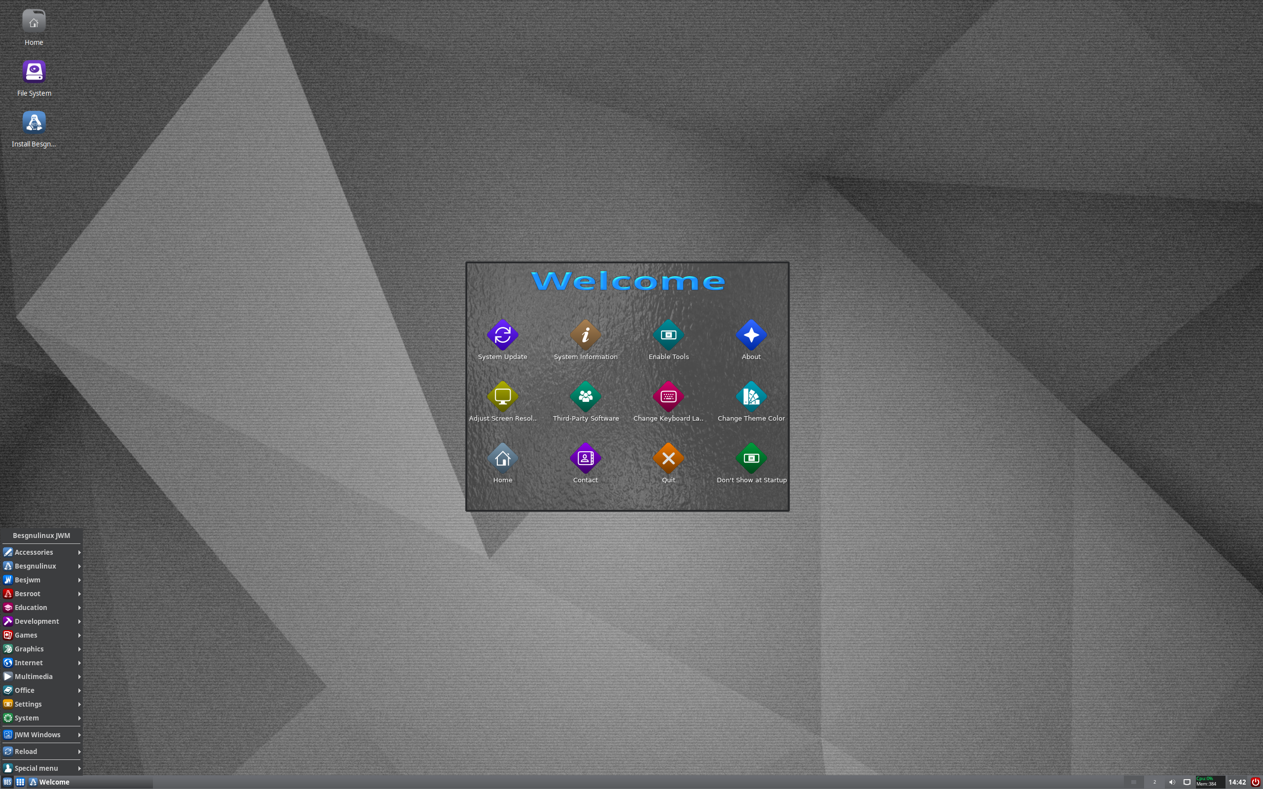 besgnulinux-jwm-simple-3-2.iso screenshot 1
