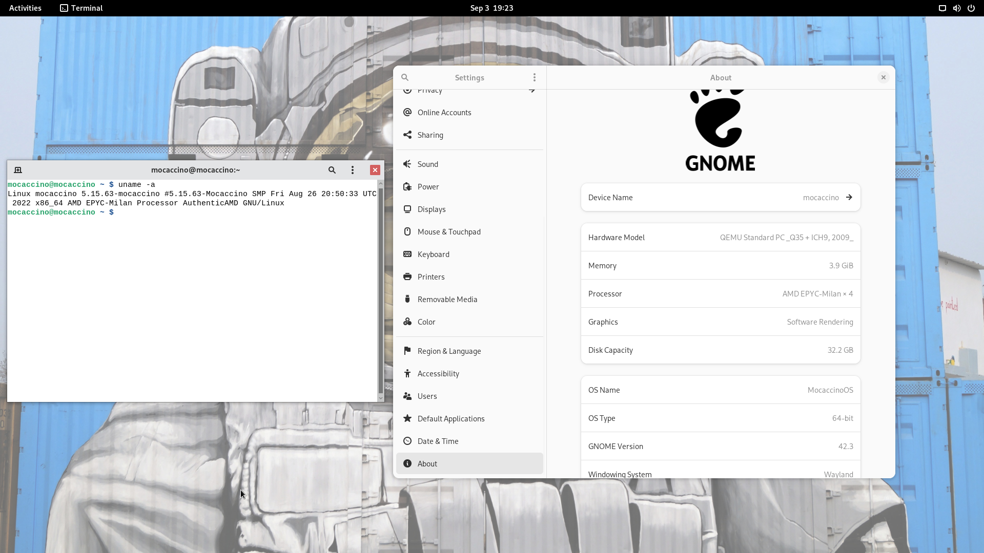 MocaccinoOS-GNOME-0.20220903.iso screenshot 1