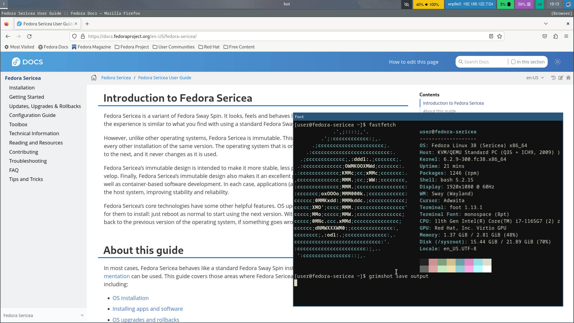Fedora-Sway-Live-x86_64-42 screenshot 1