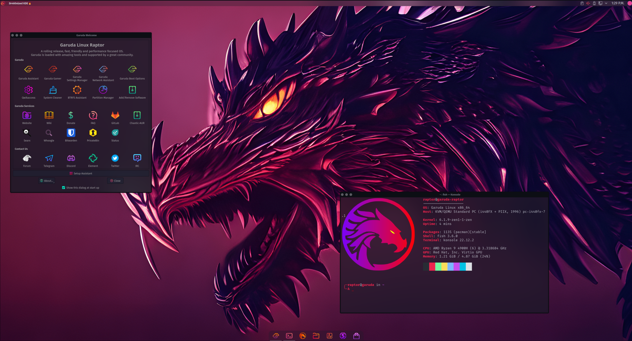Garuda Qtile Linux Zen 230305 ISO screenshot 1