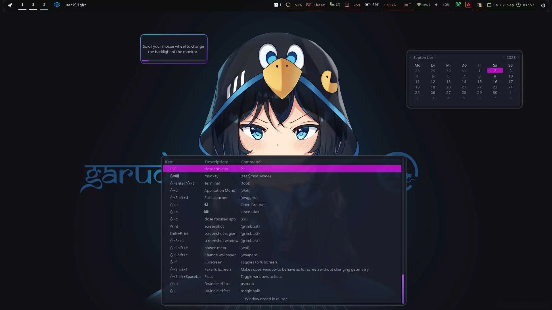 Garuda Hyprland Linux Zen 231029 screenshot 1