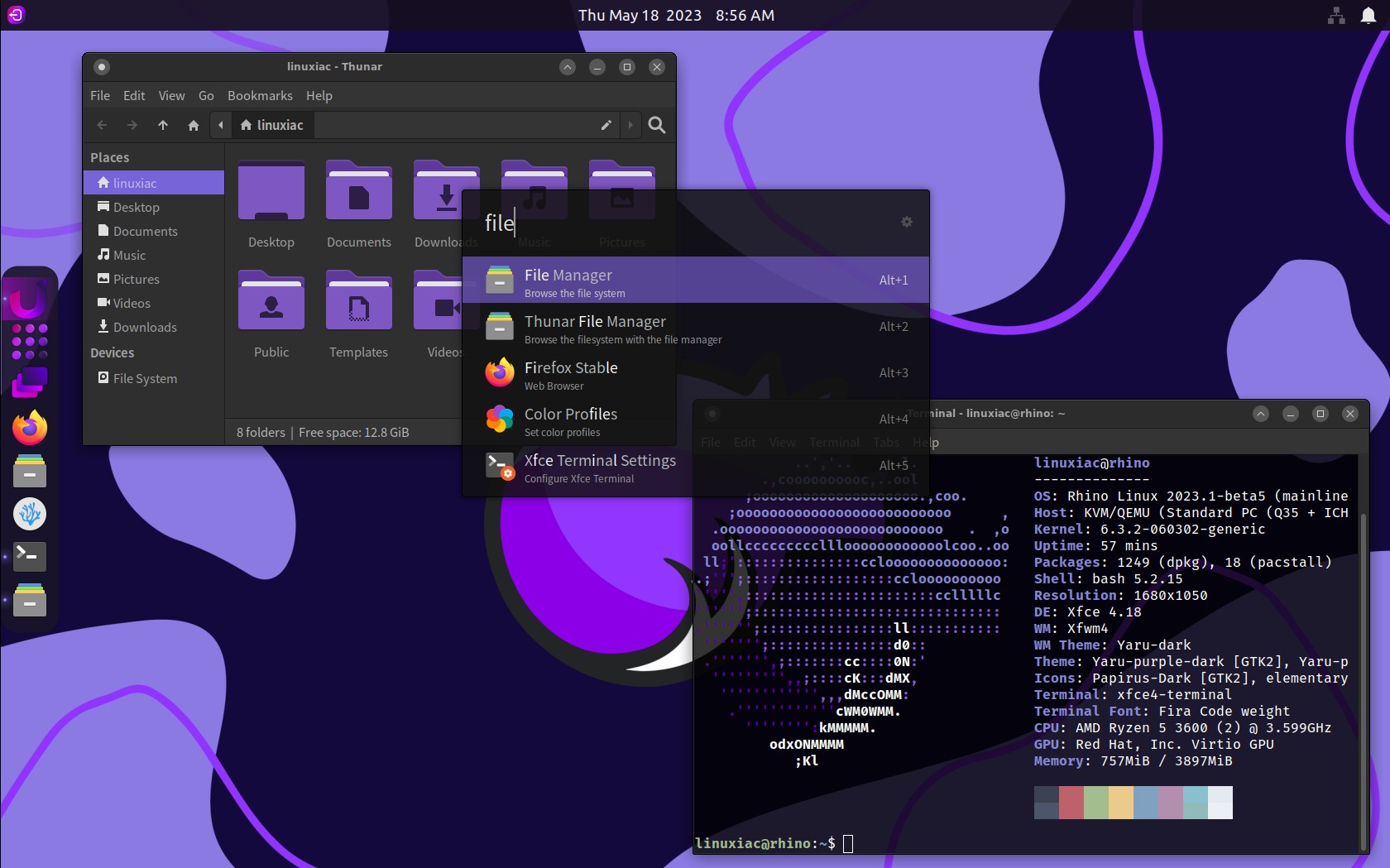 Rhino Linux 2023.3 Pinephone Unified IMG XZ screenshot 1