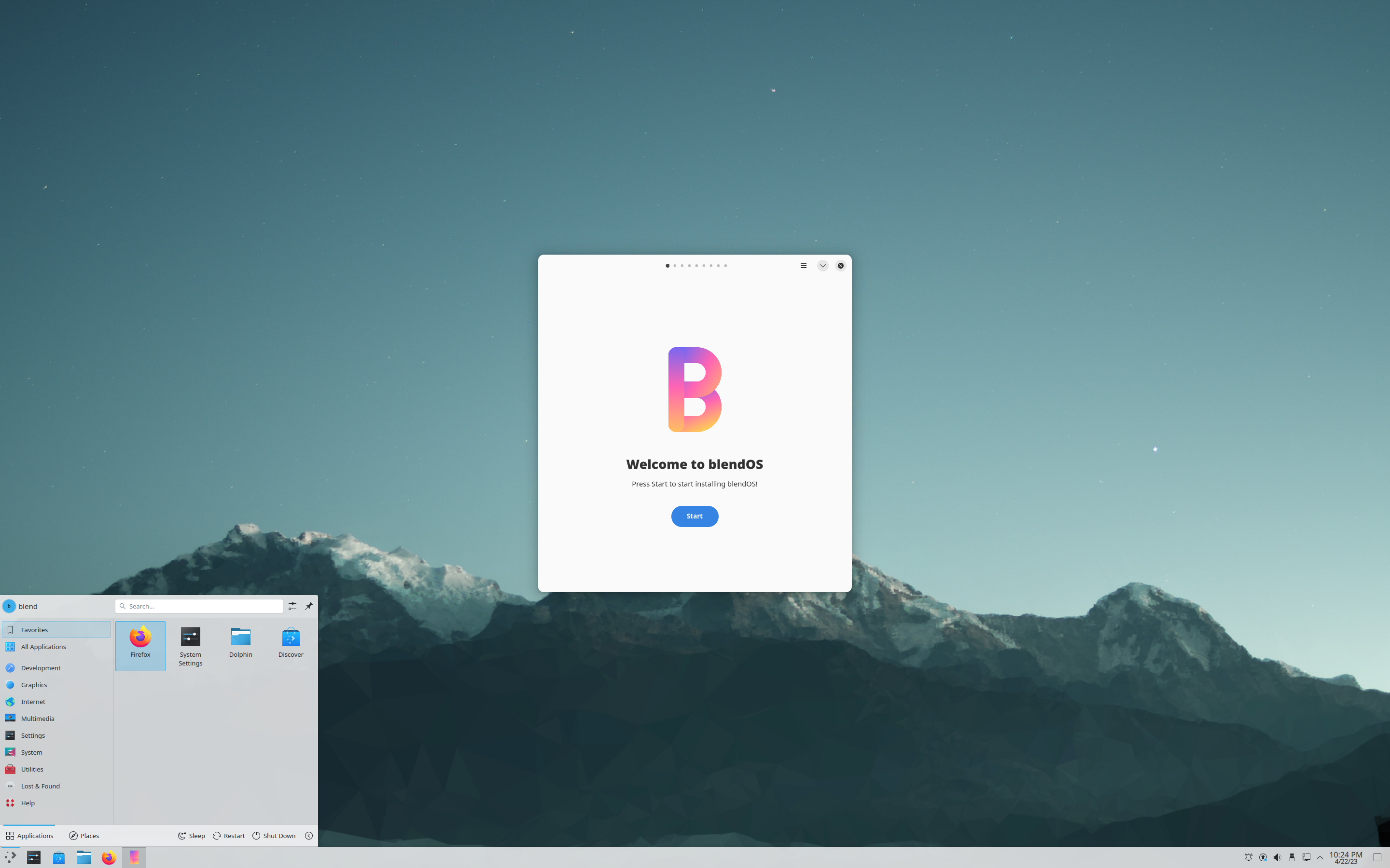 BlendOS V4 ISO screenshot 1
