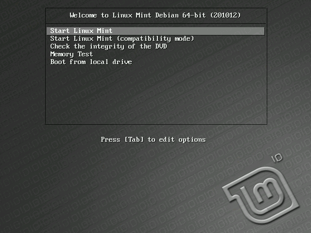 linuxmint-debian-201012-gnome-dvd-amd64.iso screenshot 2