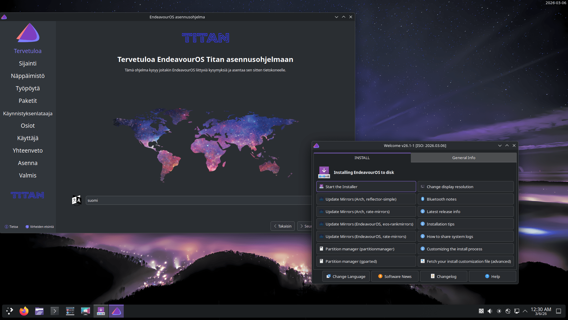 EndeavourOS_Titan-2026.03.06.iso screenshot 1
