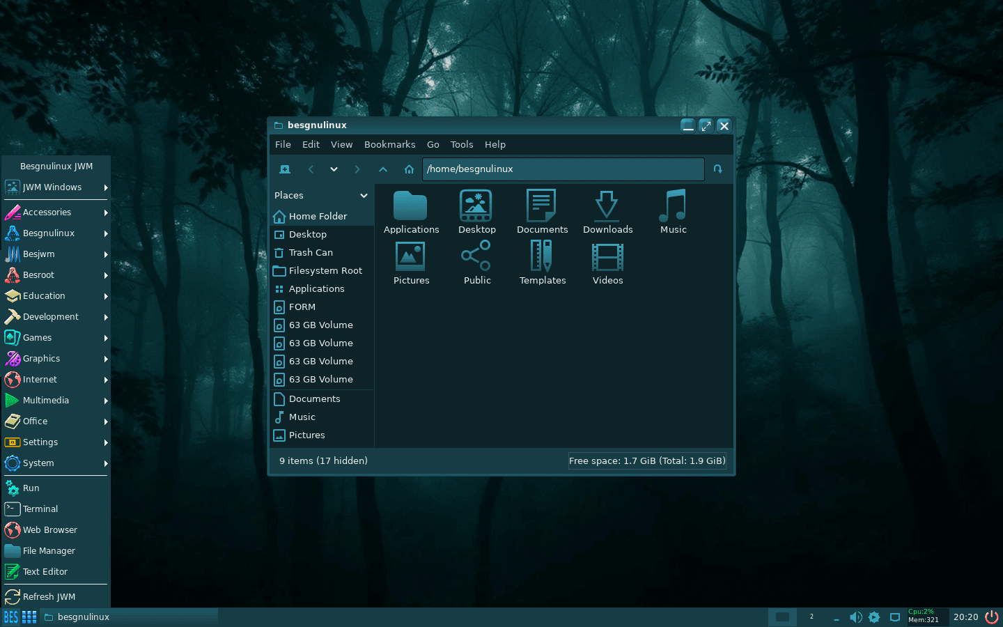 besgnulinux-jwm-3-0-amd64.iso screenshot 1